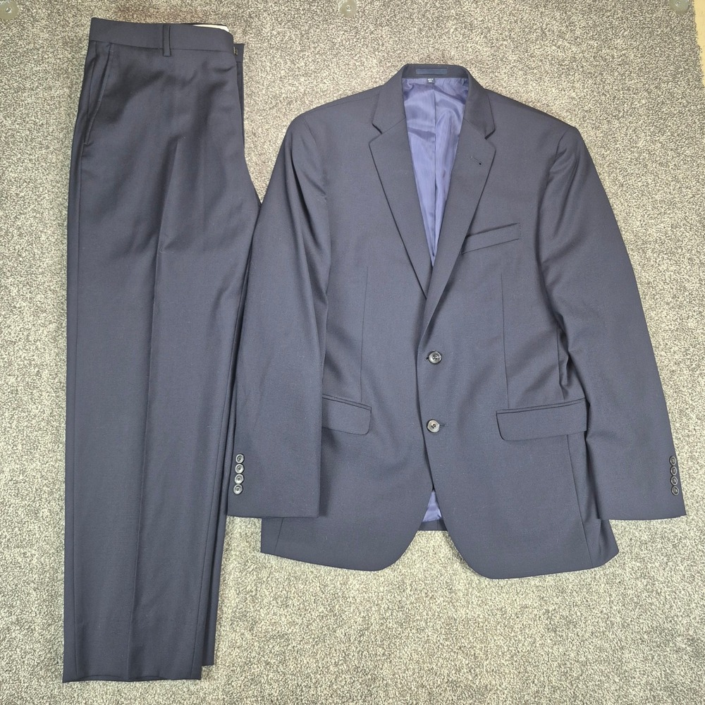 Jos. A. Bank 1905 Suit Mens 42R Navy Blue 100% Wool Slim Fit 2-Piece